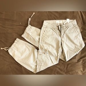 H&M L.O.G.G. Carpenter Cargo Khaki Pants with Adjustable Waist & Ankles - 6